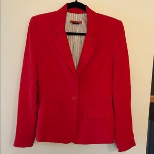 Alice + Olivia Bright Red Single-Button Blazer